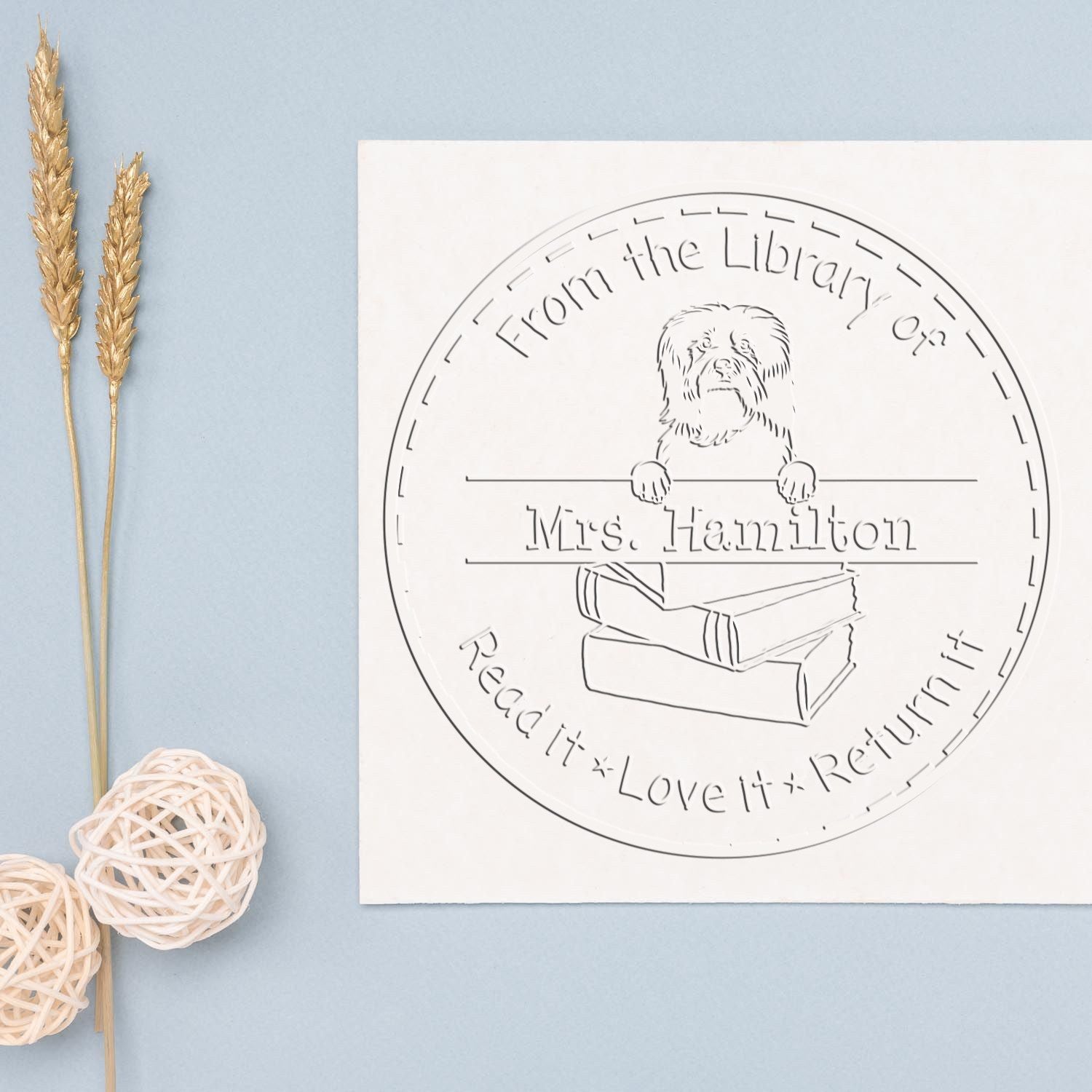 Havanese Dog Custom Desk Tools Embossed Stamp