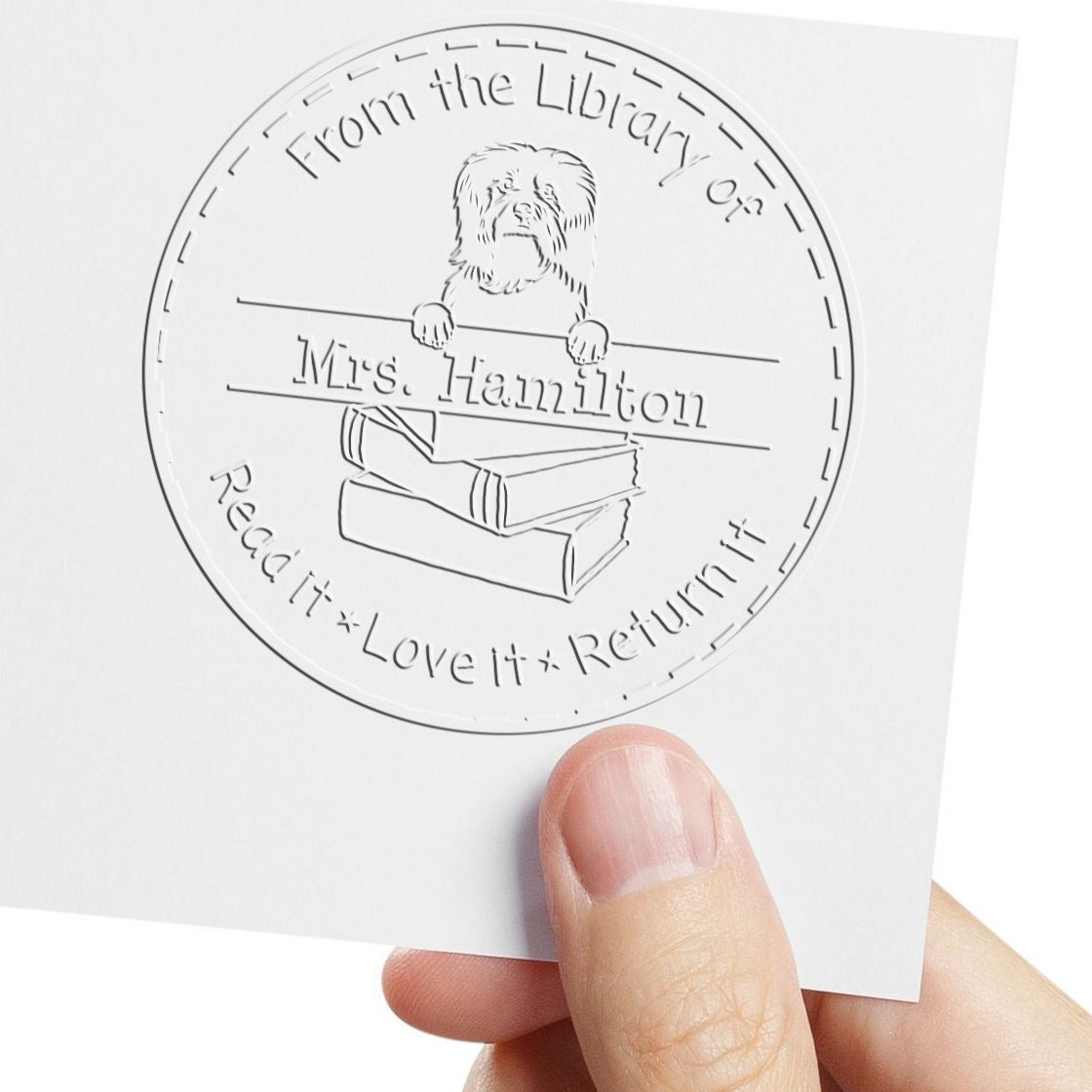 Havanese Dog Custom Desk Tools Embossed Stamp