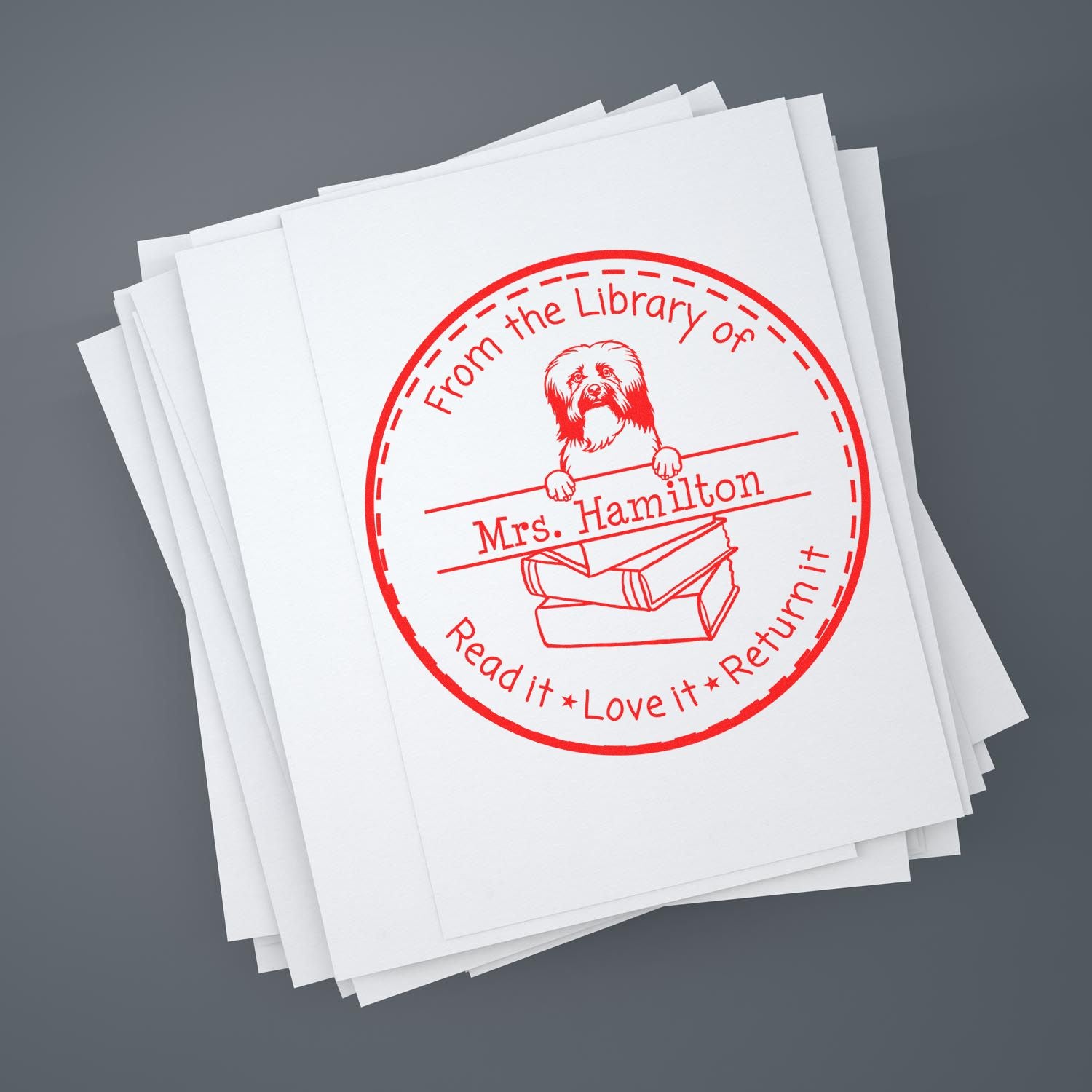 Havanese Custom-Made Teachers Stamper - Engineer Seal Stamps