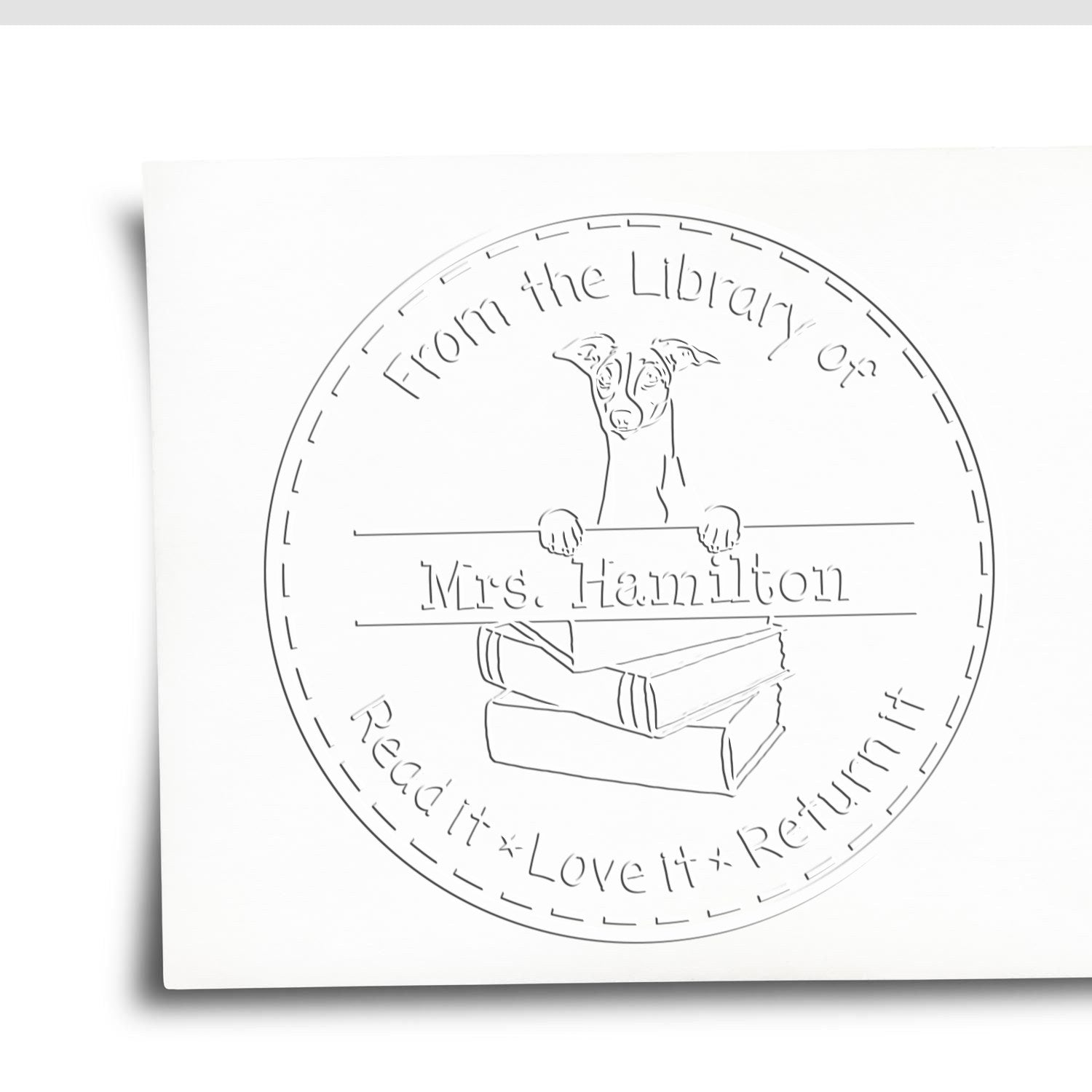 Italian Greyhound Dog Custom Desk Tools Embossing Seal