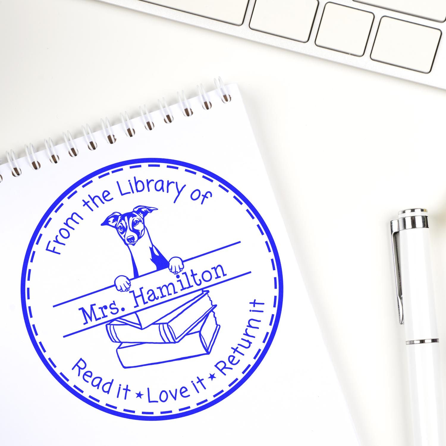 Italian Greyhound Custom-Made Teacher's Stamp - Engineer Seal Stamps