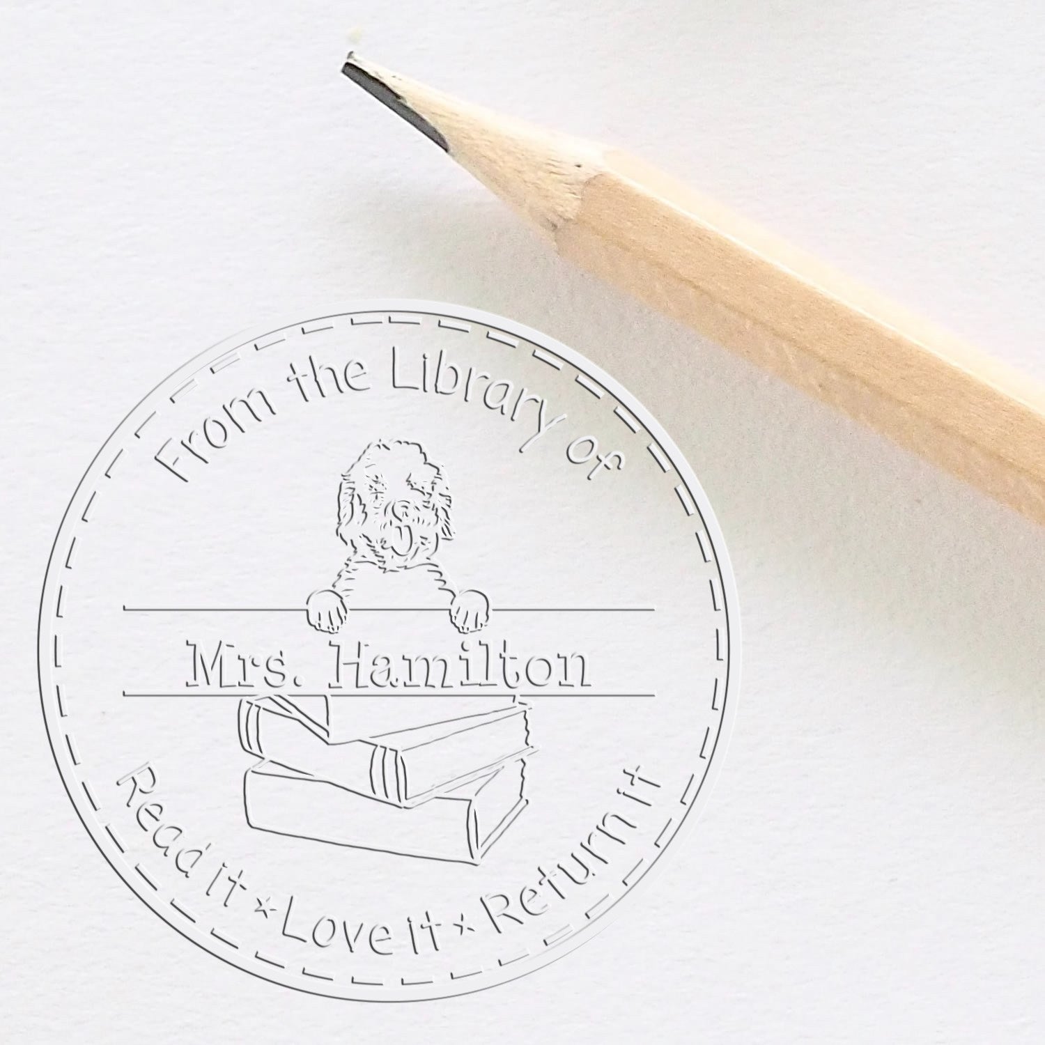 Labradoodle Dog Custom Classroom Gift Embosser
