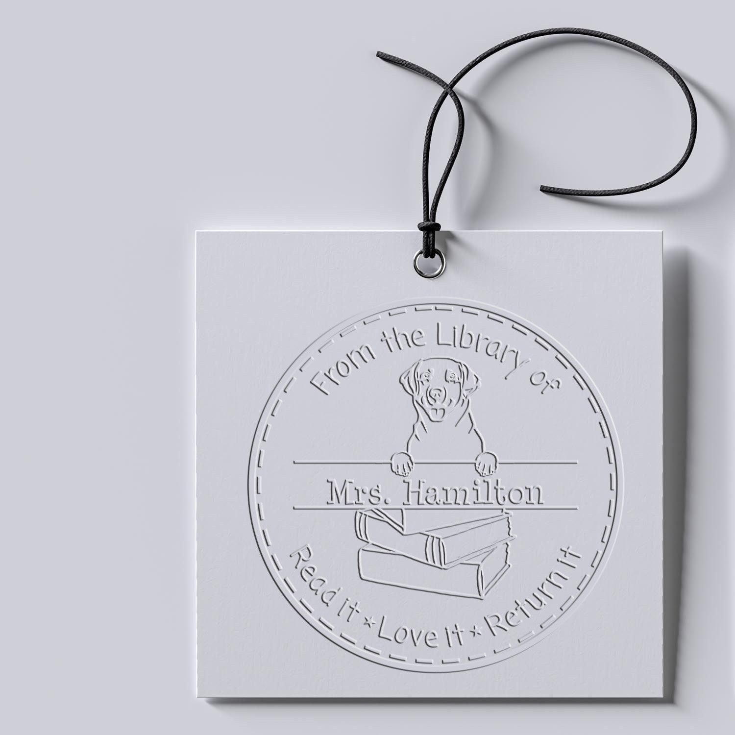 Desk Labrador Retriever Dog Custom Classroom Gift Seal - Engineer Seal Stamps