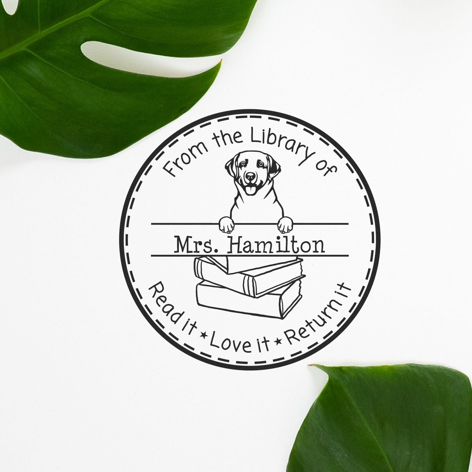 Labrador Retriever Dog Customized Please Return Book Stamper - Engineer Seal Stamps