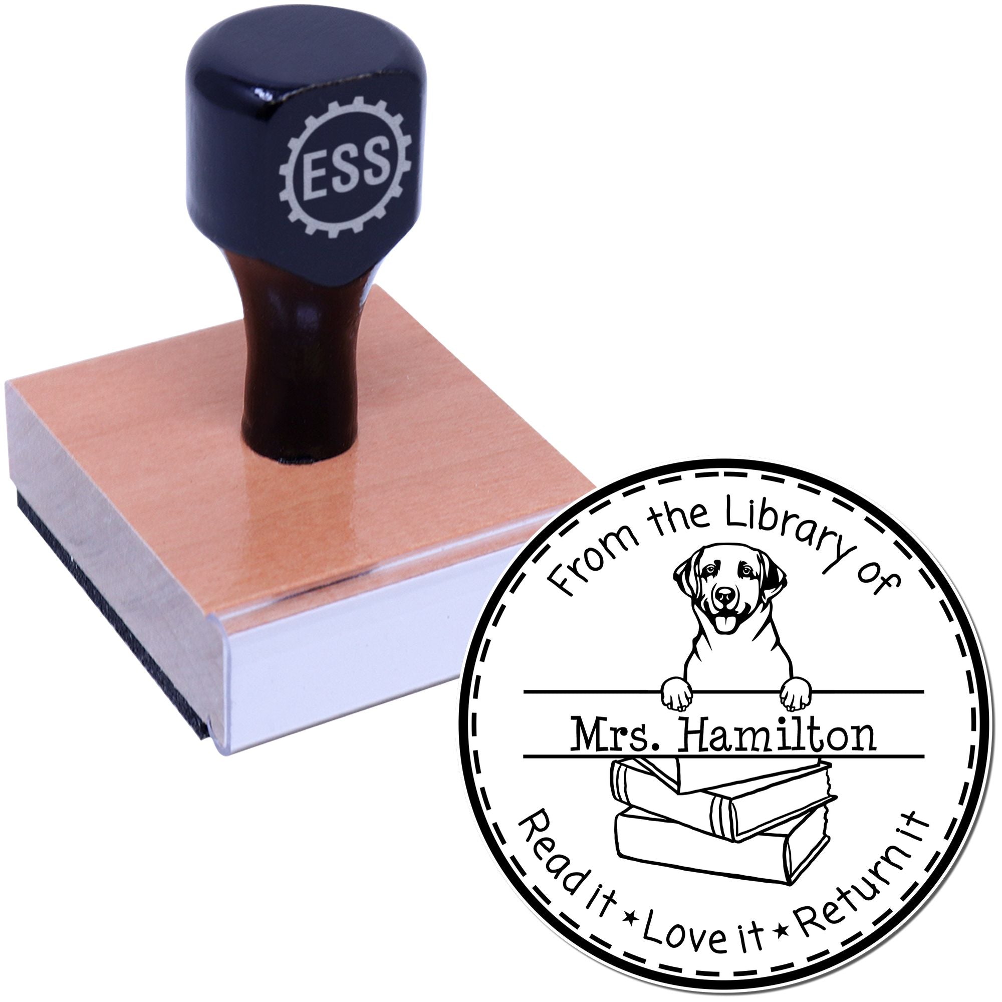 Labrador Retriever Dog Themed Read It Love It Return It For Schools Stamp - Engineer Seal Stamps