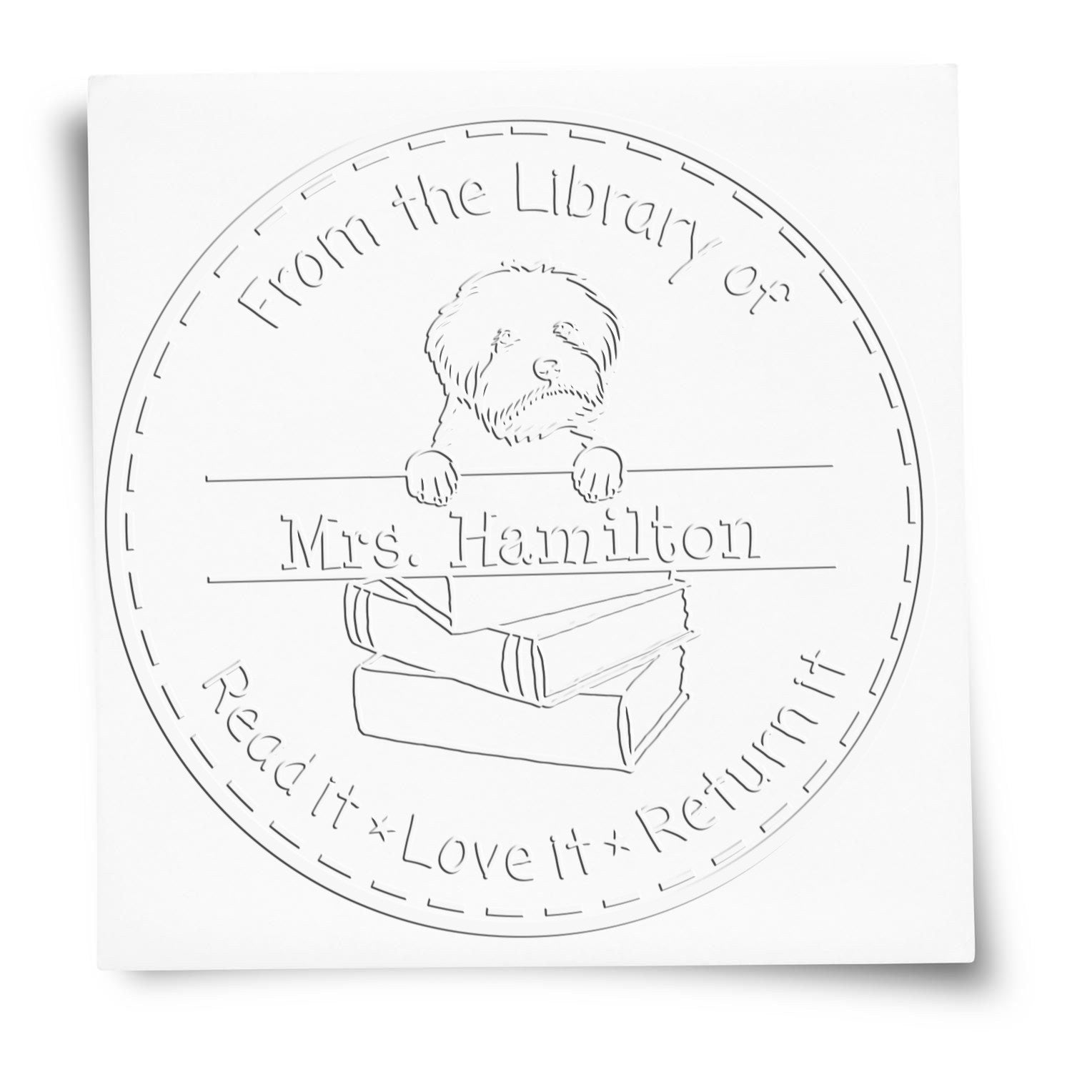 Desk Maltipoo Dog Custom Educational Tools Embosser - Engineer Seal Stamps