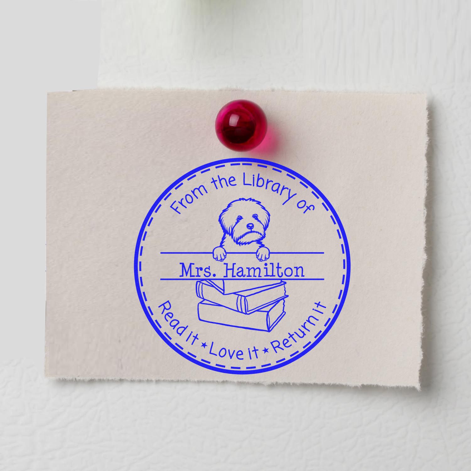 Maltipoo Dog Customized From The Library Of Stamper - Engineer Seal Stamps