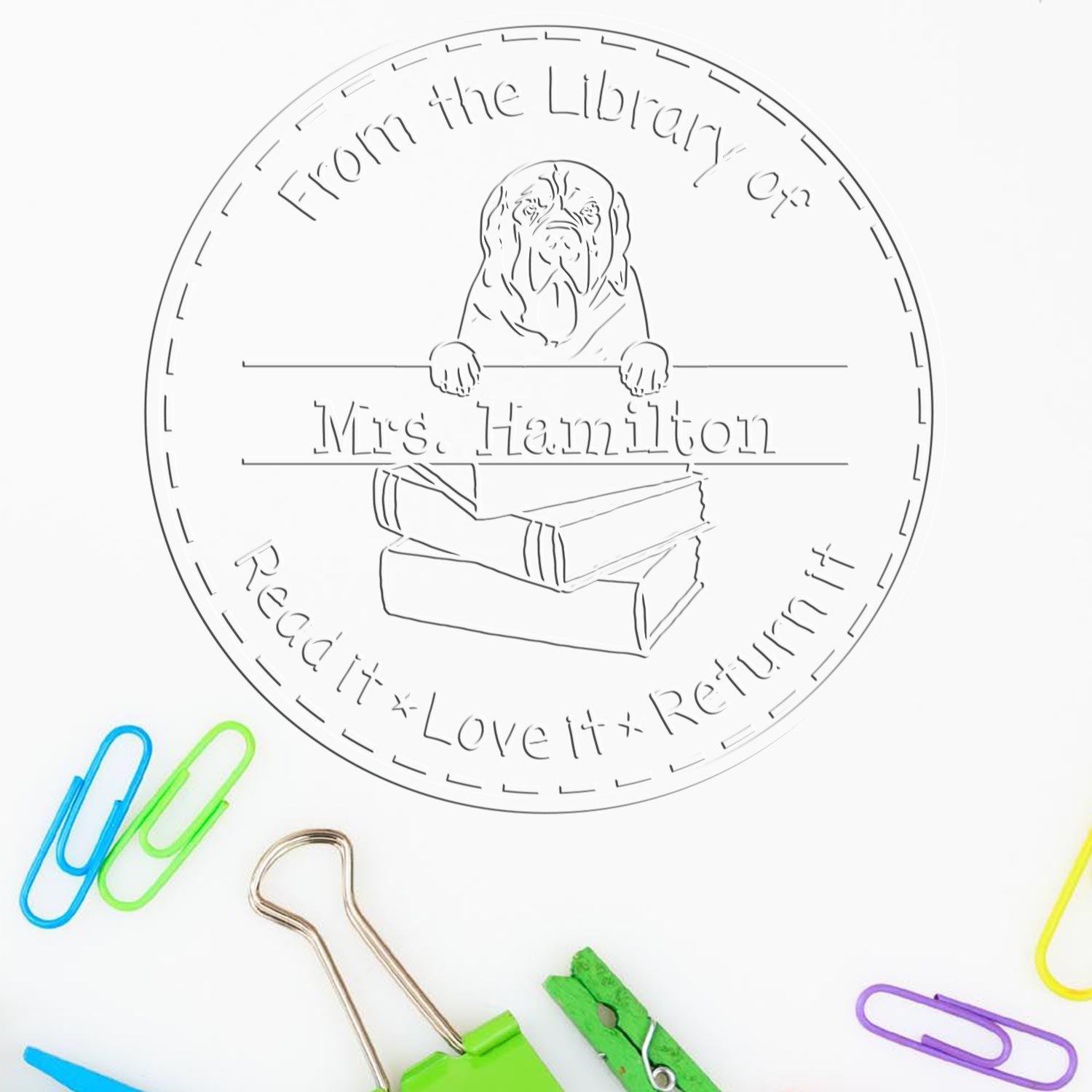 Desk Mastiffs Dog Custom Educational Tools Seal - Engineer Seal Stamps