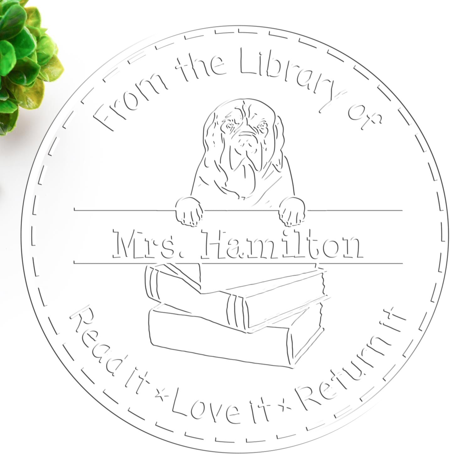 Custom Desk Seal Embosser with Mastiffs Dog - Engineer Seal Stamps