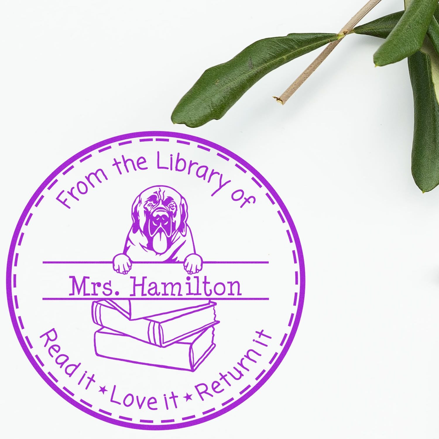 Mastiff Custom-Made Teacher Library Stamp - Engineer Seal Stamps