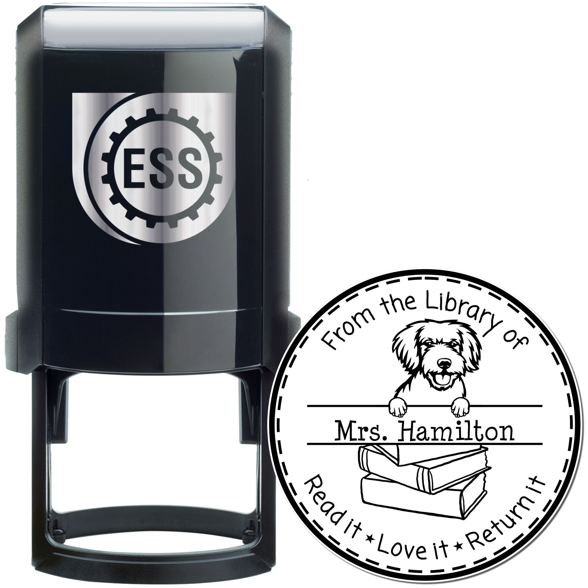 Miniature Golden Doodle Custom-Made Teacher Classroom Stamp Stamper - Engineer Seal Stamps