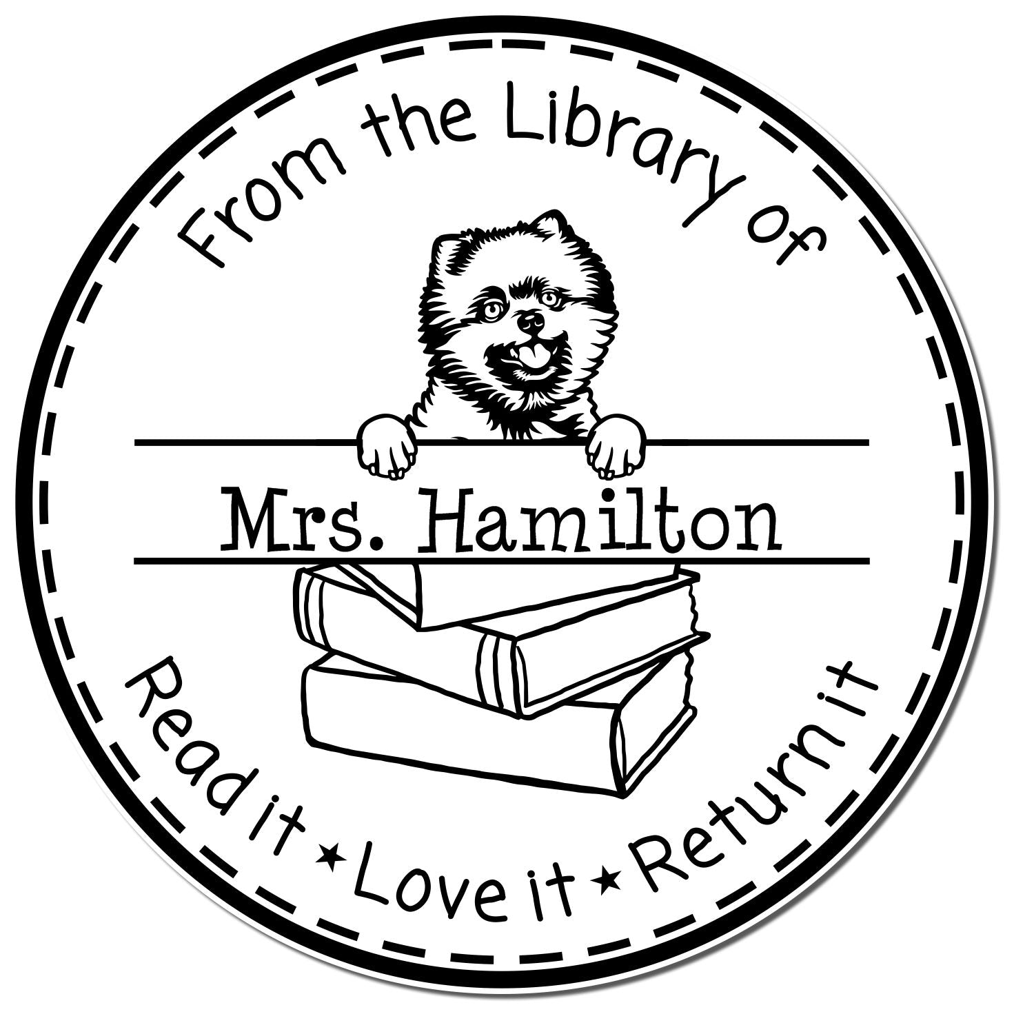 Pomeranians Dog Customized Property Of Teacher Stamp - Engineer Seal Stamps