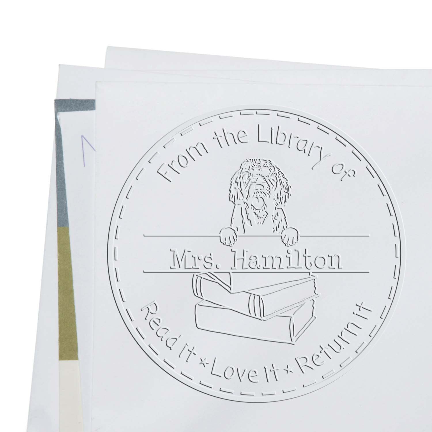 Portuguese Water Dog Custom Library Tool For Embossing Seal