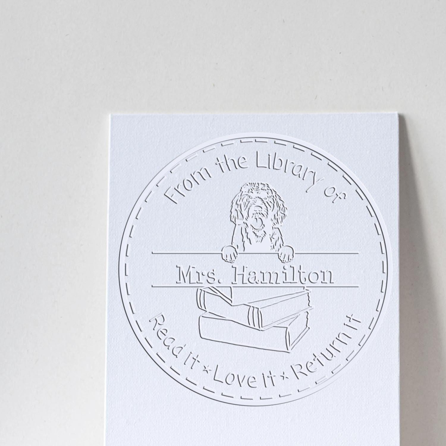 Portuguese Water Dog Custom Library Tool For Embossing Seal