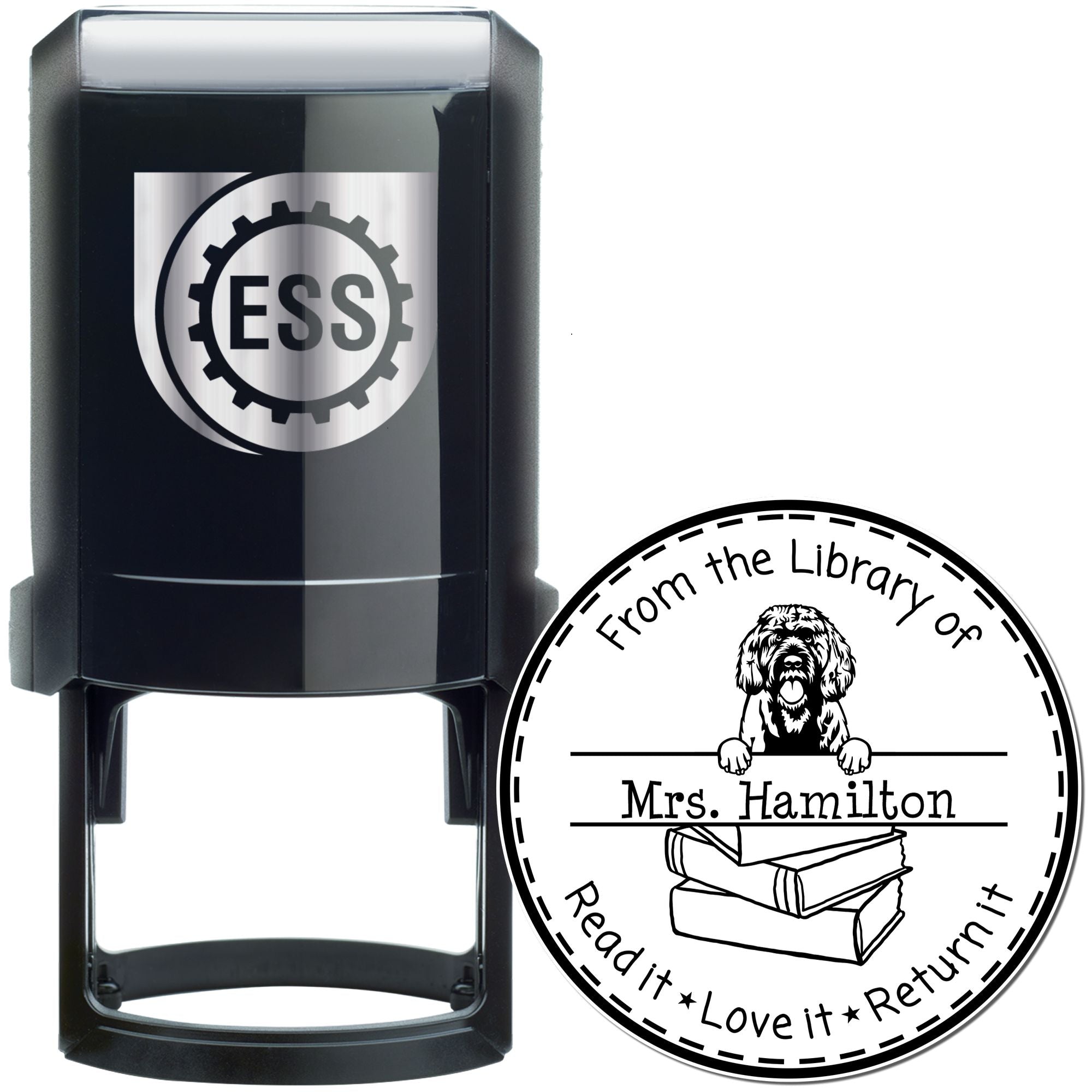 Portuguese Water Dog Custom-Made School Rockstar Stamp - Engineer Seal Stamps