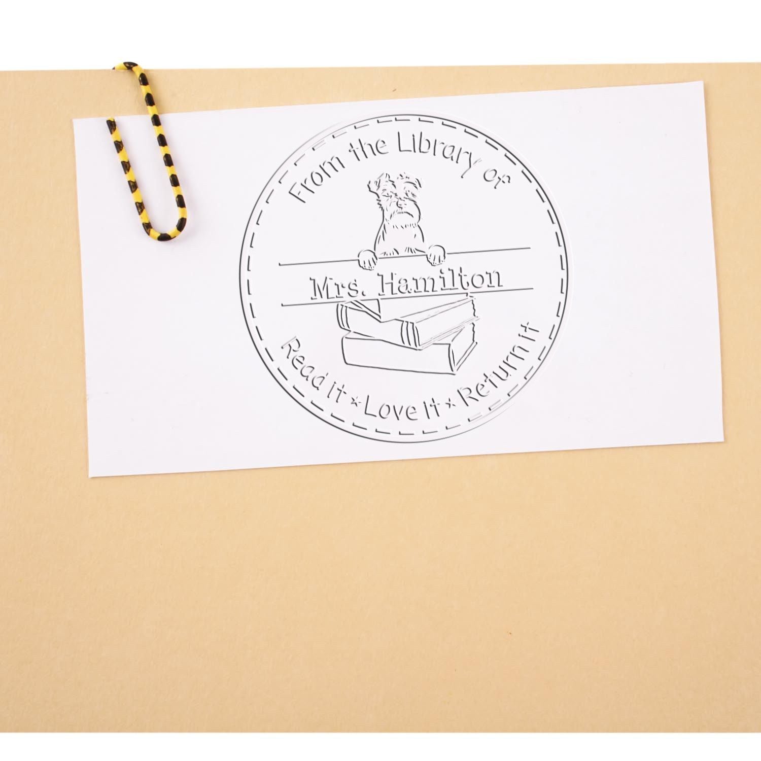 Desk Schnauzer Dog Custom With Name Seal - Engineer Seal Stamps