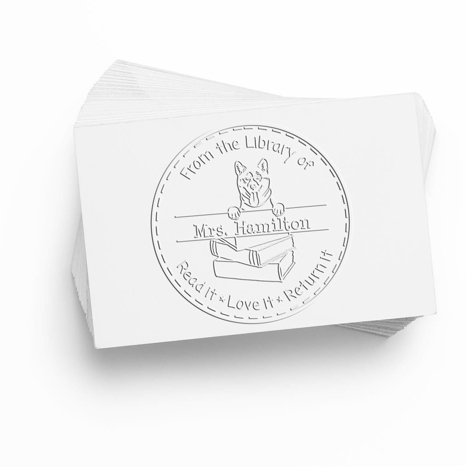 Custom For Library Embossing Seal with Shiba Inu Dog - Engineer Seal Stamps