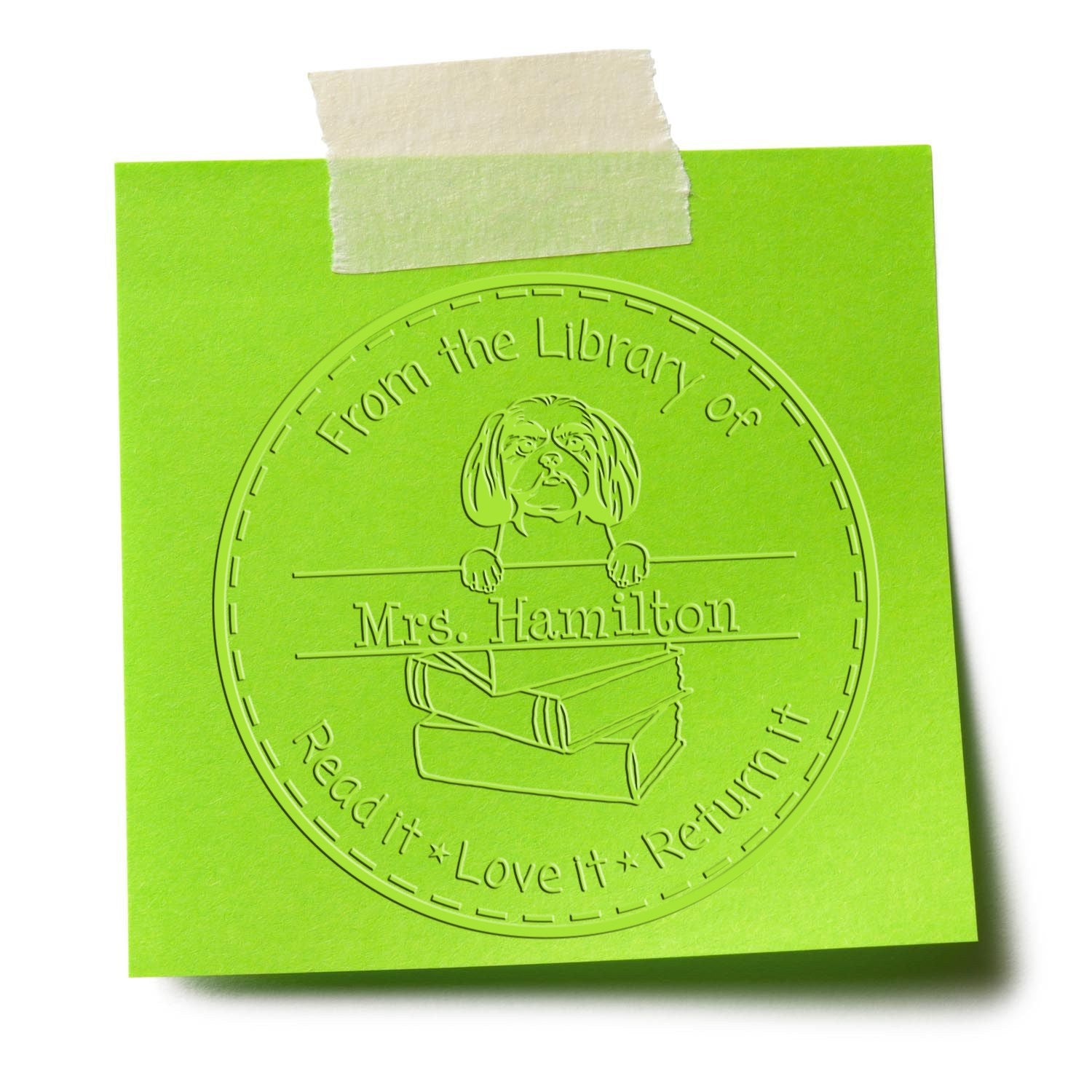 Custom Classroom Tools Embosser with Shitzu Dog - Engineer Seal Stamps