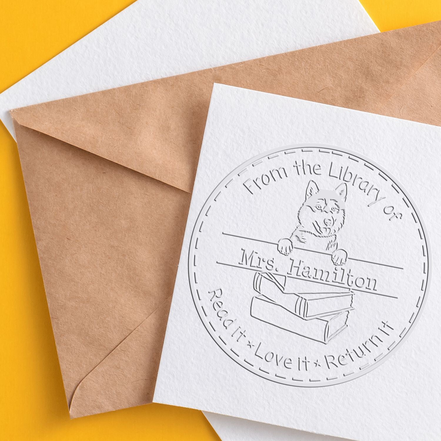 Custom Classroom Tools Seal with Siberian Husky Dog - Engineer Seal Stamps