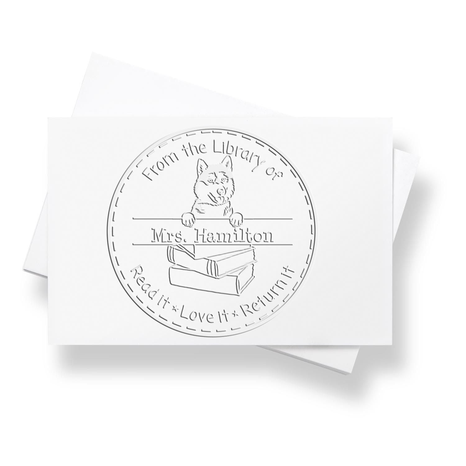 Custom Classroom Tools Seal with Siberian Husky Dog - Engineer Seal Stamps