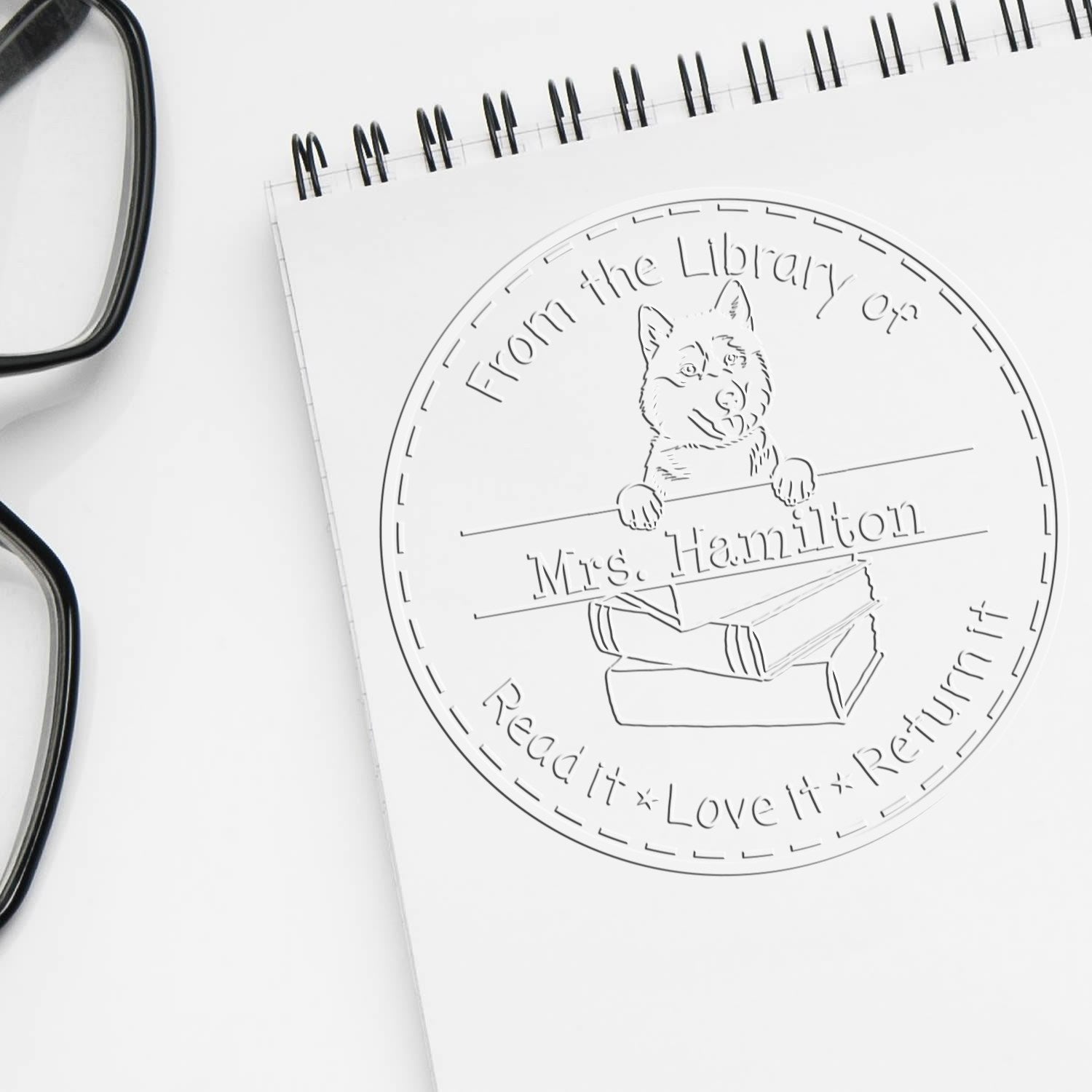 Custom Classroom Tools Seal with Siberian Husky Dog - Engineer Seal Stamps