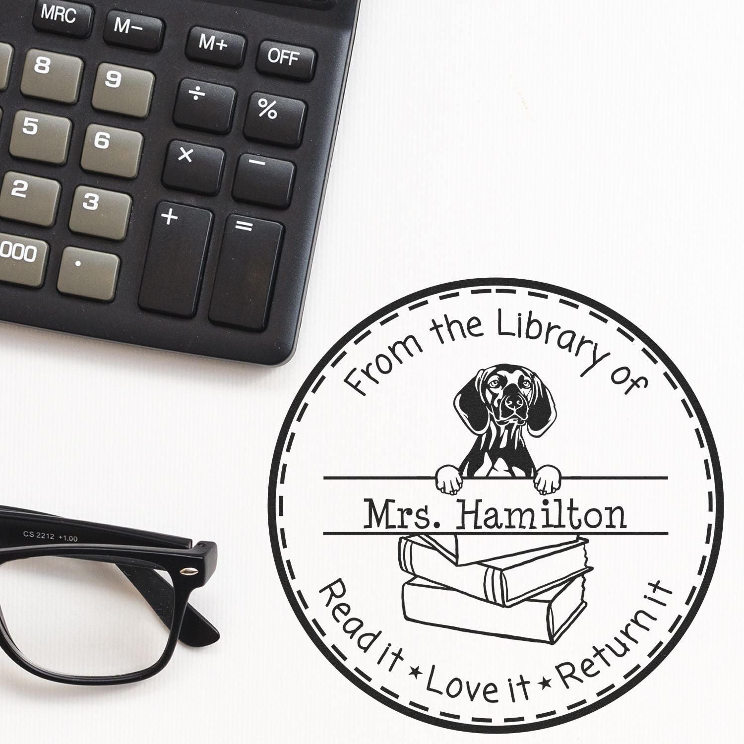 Customized Library Tools For Stamp with Vizslas Dog - Engineer Seal Stamps