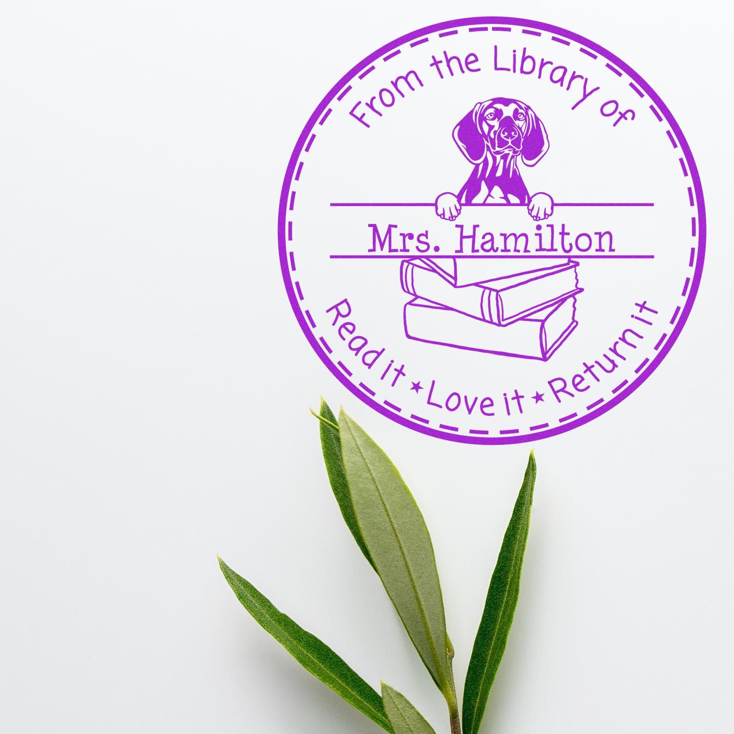 Vizslas Dog Themed Read It Love It Return It Custom Made Stamp