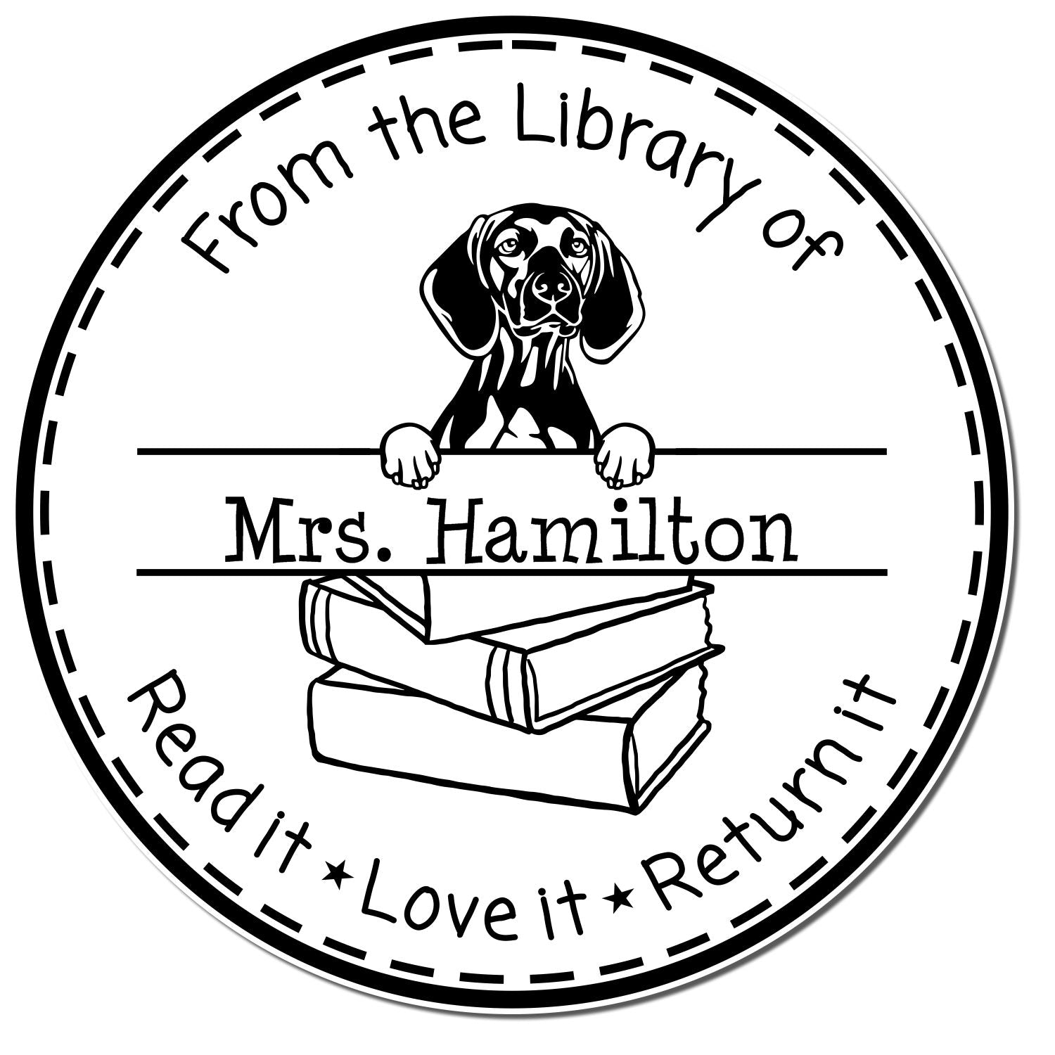 Vizslas Custom-Made Read It Love It Return It For Teachers Stamper - Engineer Seal Stamps