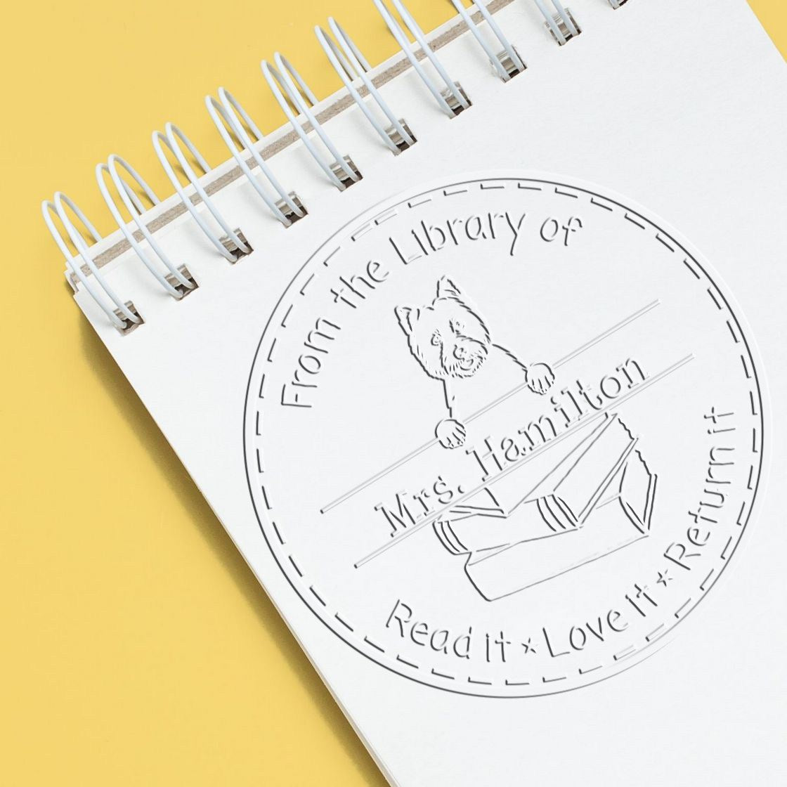 Custom For Classroom Use Embosser with West Highland White Terrier Dog - Engineer Seal Stamps