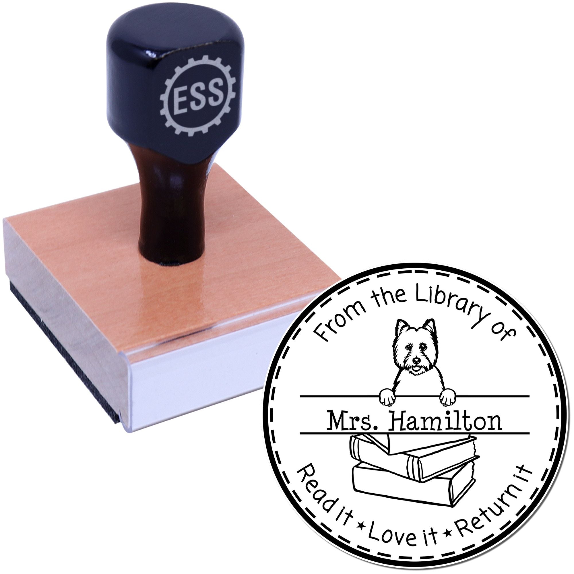 West Highland White Terrier Dog Themed Read It Love It Return It Book Stamp