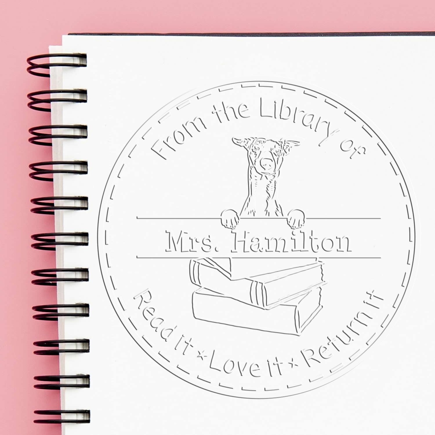 Custom For Classroom Use Seal with Whippet Dog - Engineer Seal Stamps