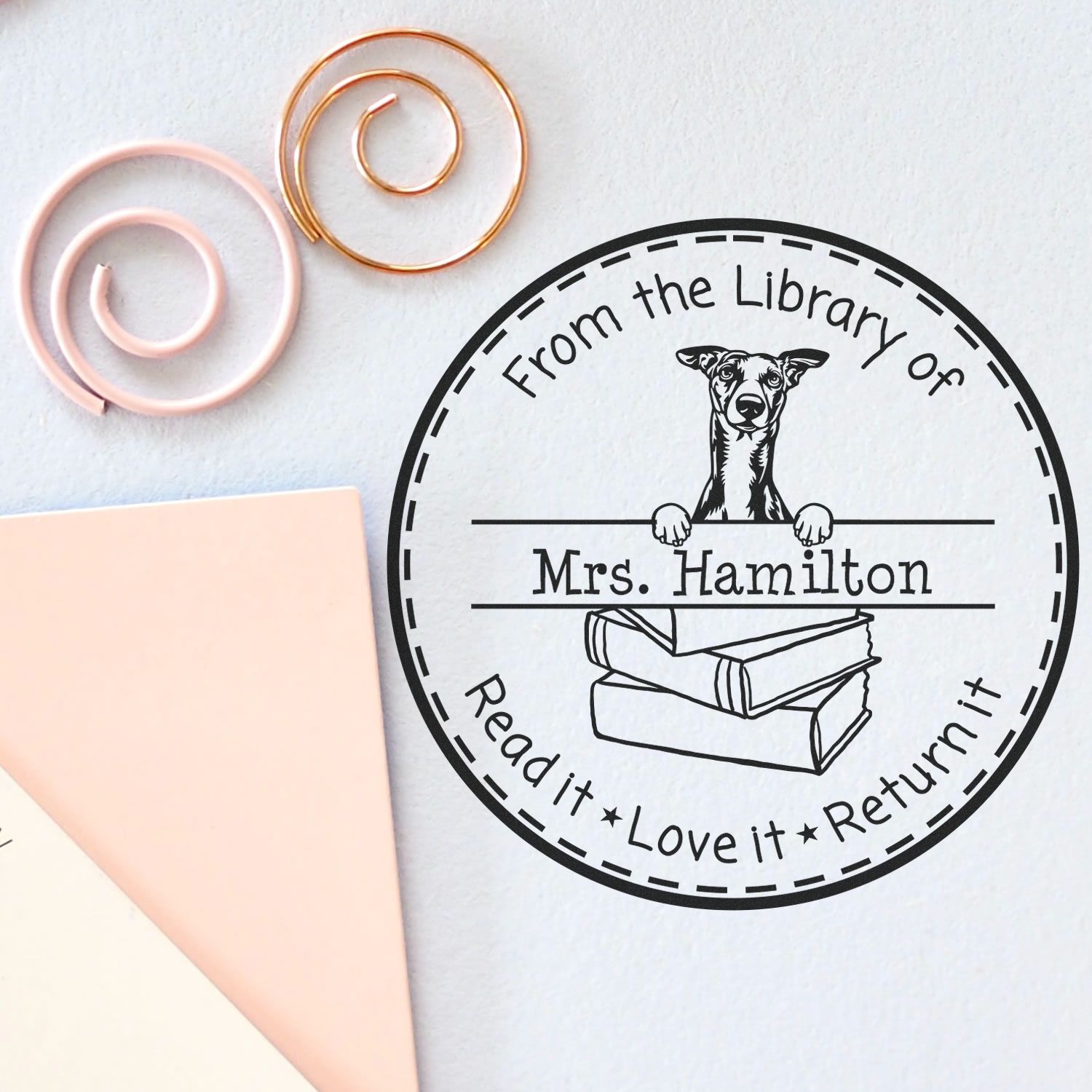 Whippet Custom-Made Read It Love It Return It For Students Stamp - Engineer Seal Stamps