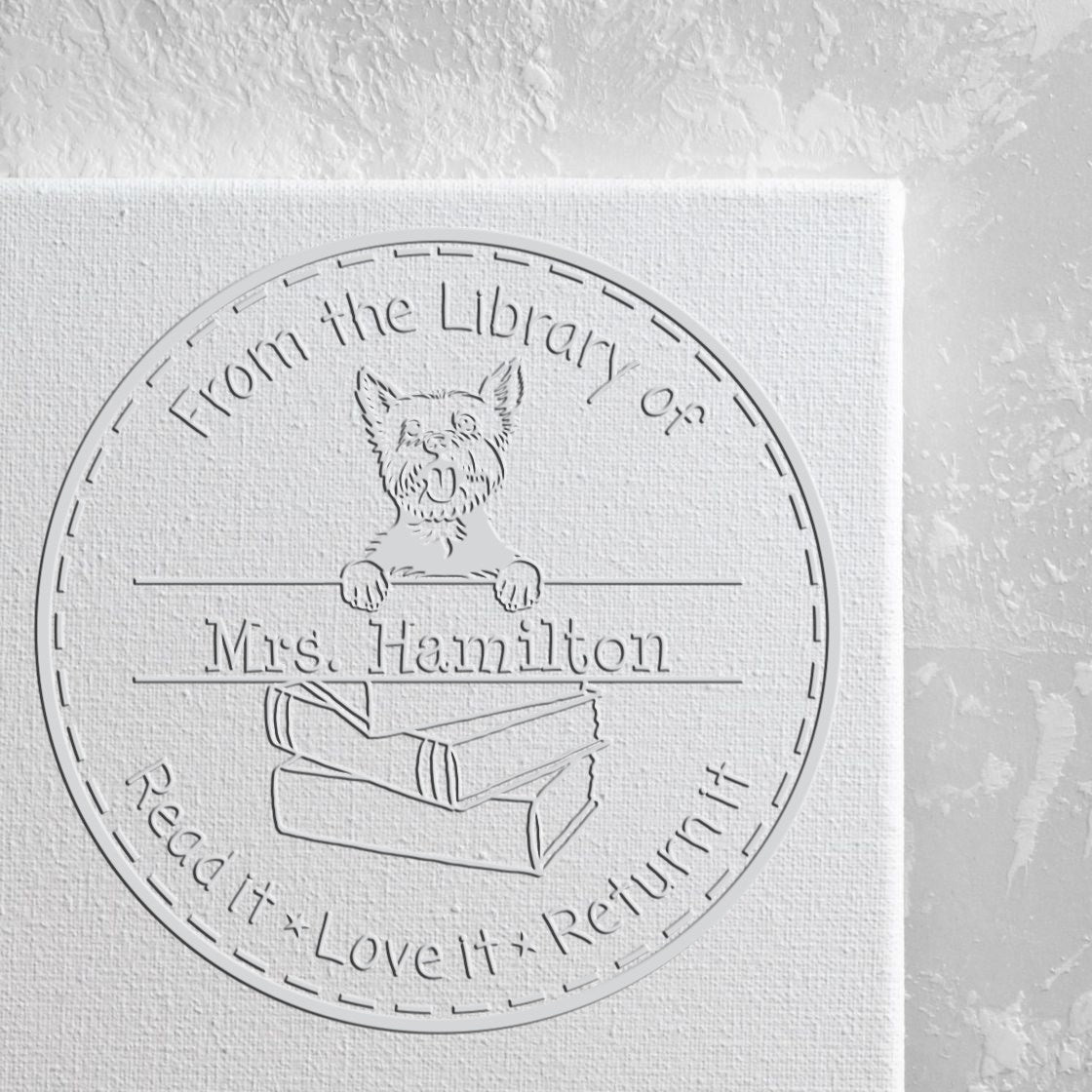 Custom For Classroom Use Seal Embosser with Yorkie Dog - Engineer Seal Stamps