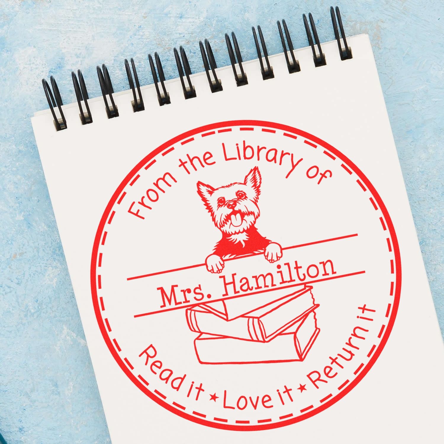 Yorkie Dog Themed Private Library Stamp - Engineer Seal Stamps