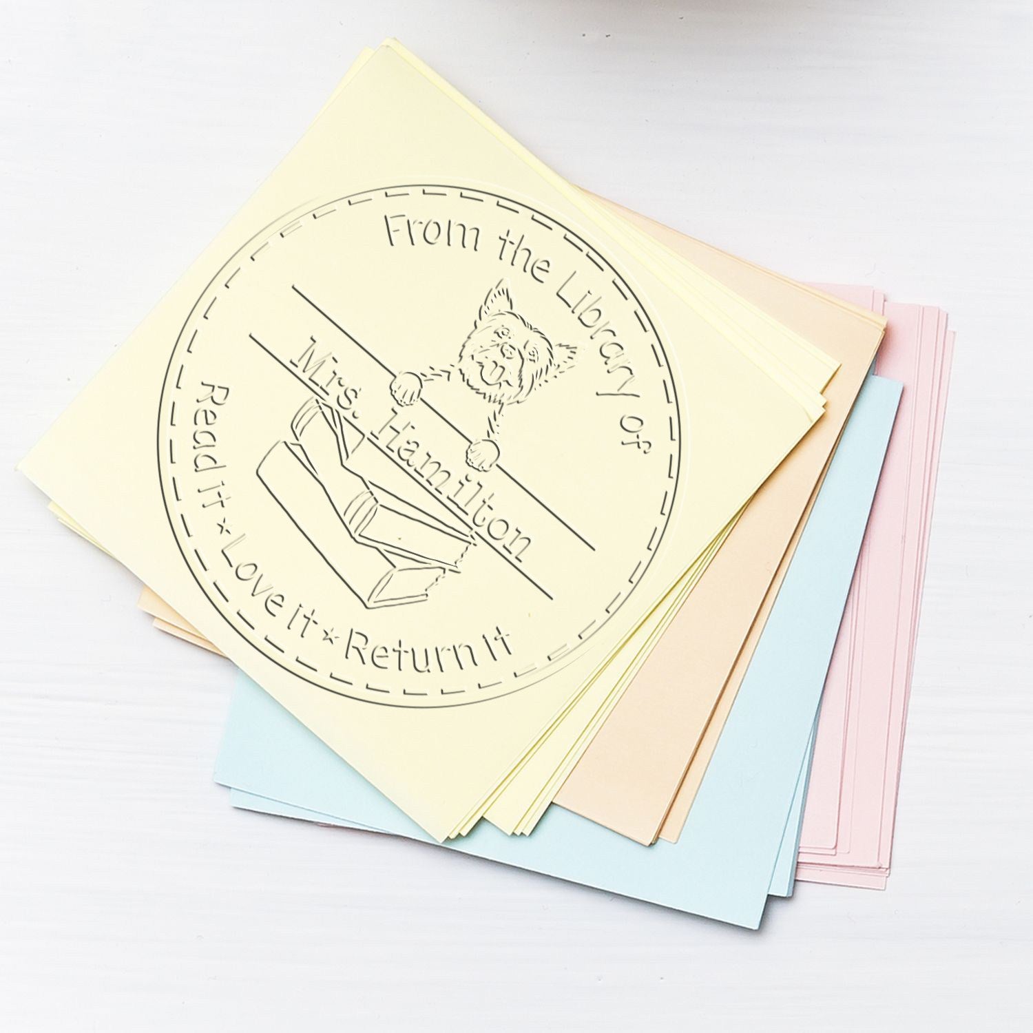 Desk Yorkshire Terrier Dog Custom Classroom Resource Seal Embosser - Engineer Seal Stamps