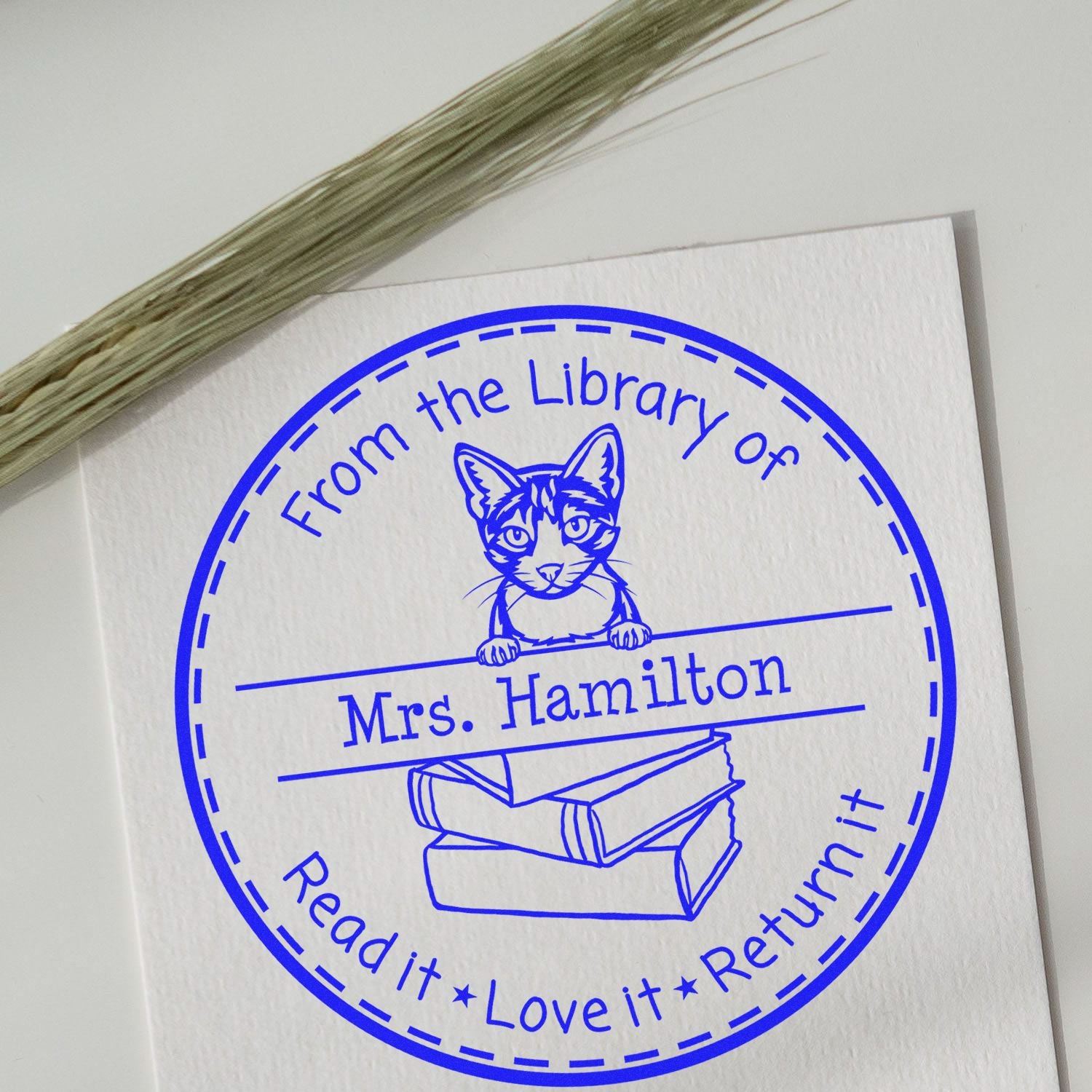 Aegean Cat Customized From the Library Stamper - Engineer Seal Stamps