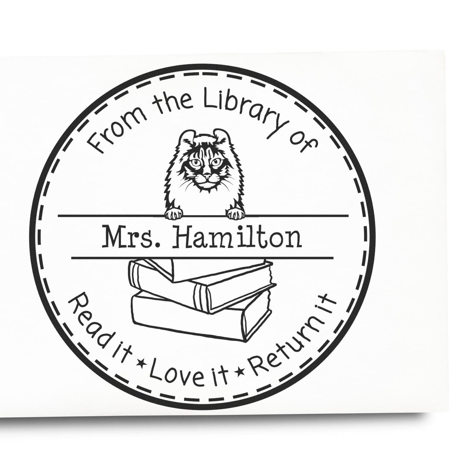 American Curl Custom-Made Book Return Stamp Self-Inking - Engineer Seal Stamps