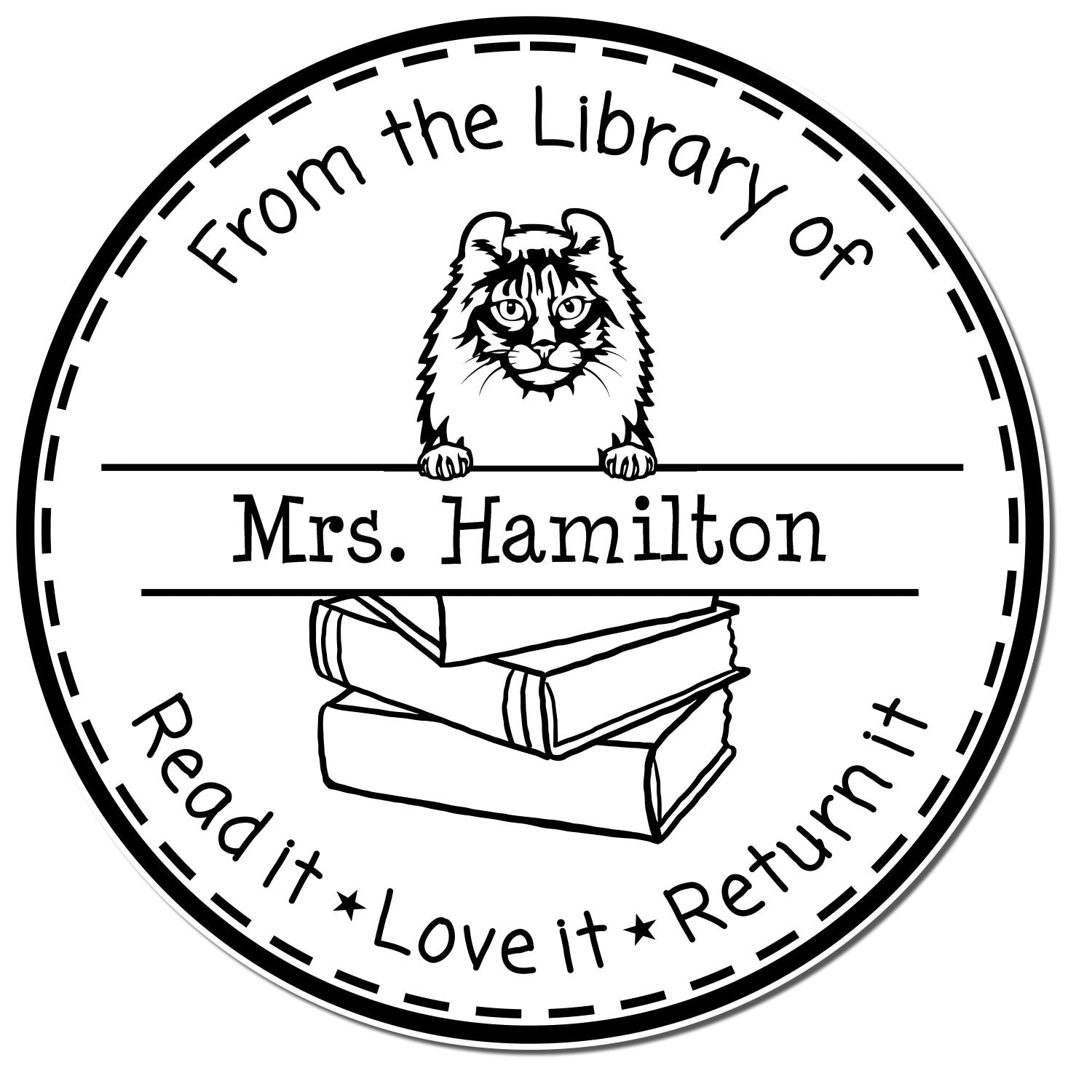 American Curl Cat Customized Stamper - Engineer Seal Stamps