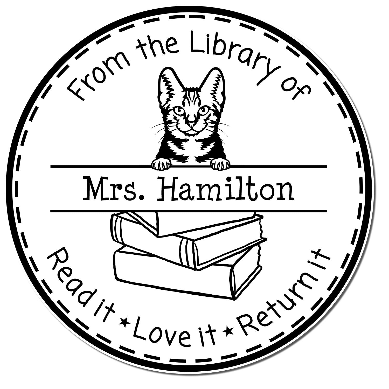 American Shorthair Custom-Made Book Lover In Charge Stamper Self-Inking - Engineer Seal Stamps