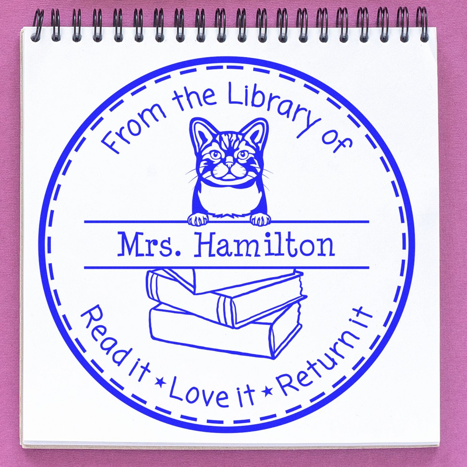 American Wirehair Custom-Made Book Lover In Charge Stamp Self-Inking - Engineer Seal Stamps