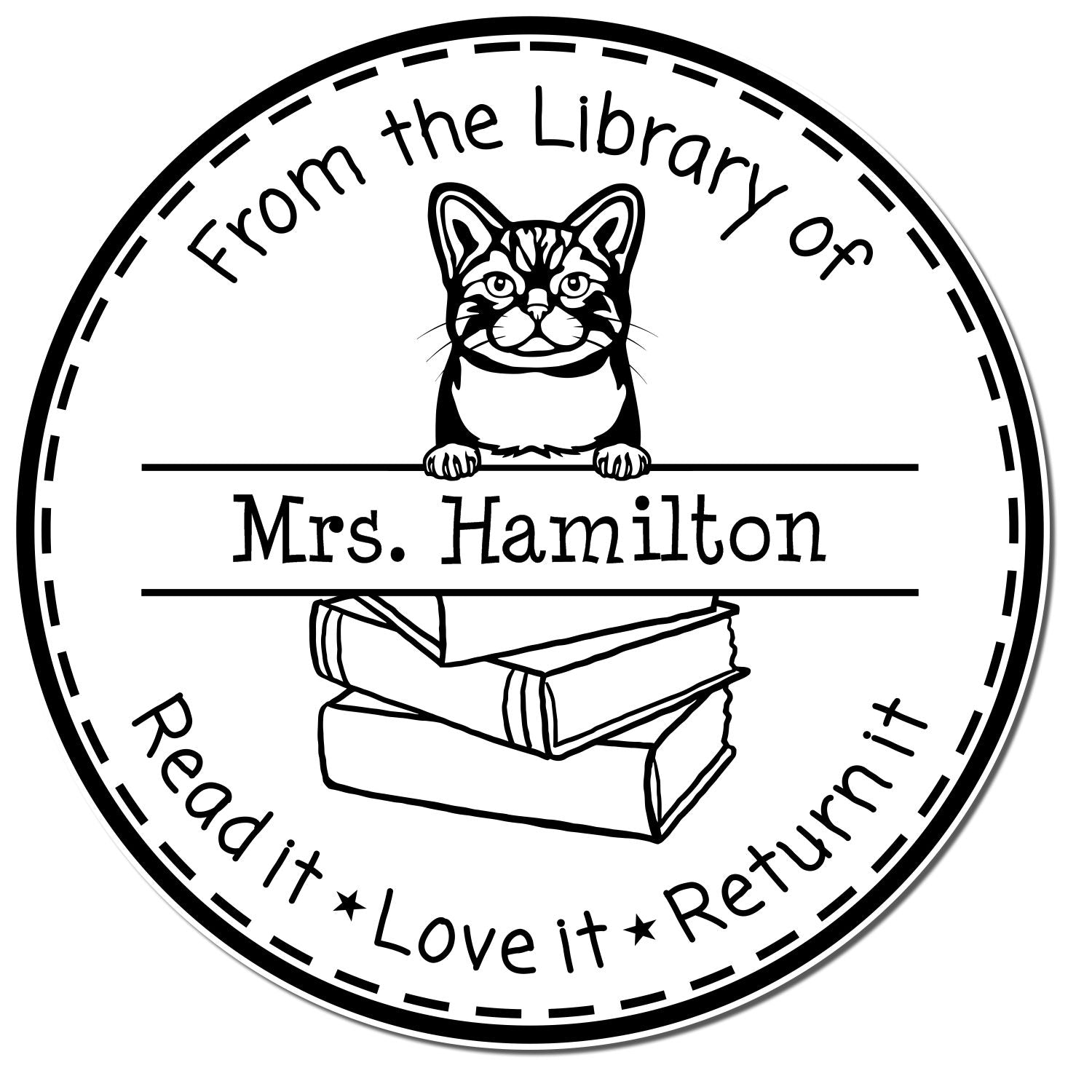 American Wirehair Custom-Made Book Lover In Charge Stamp Self-Inking - Engineer Seal Stamps