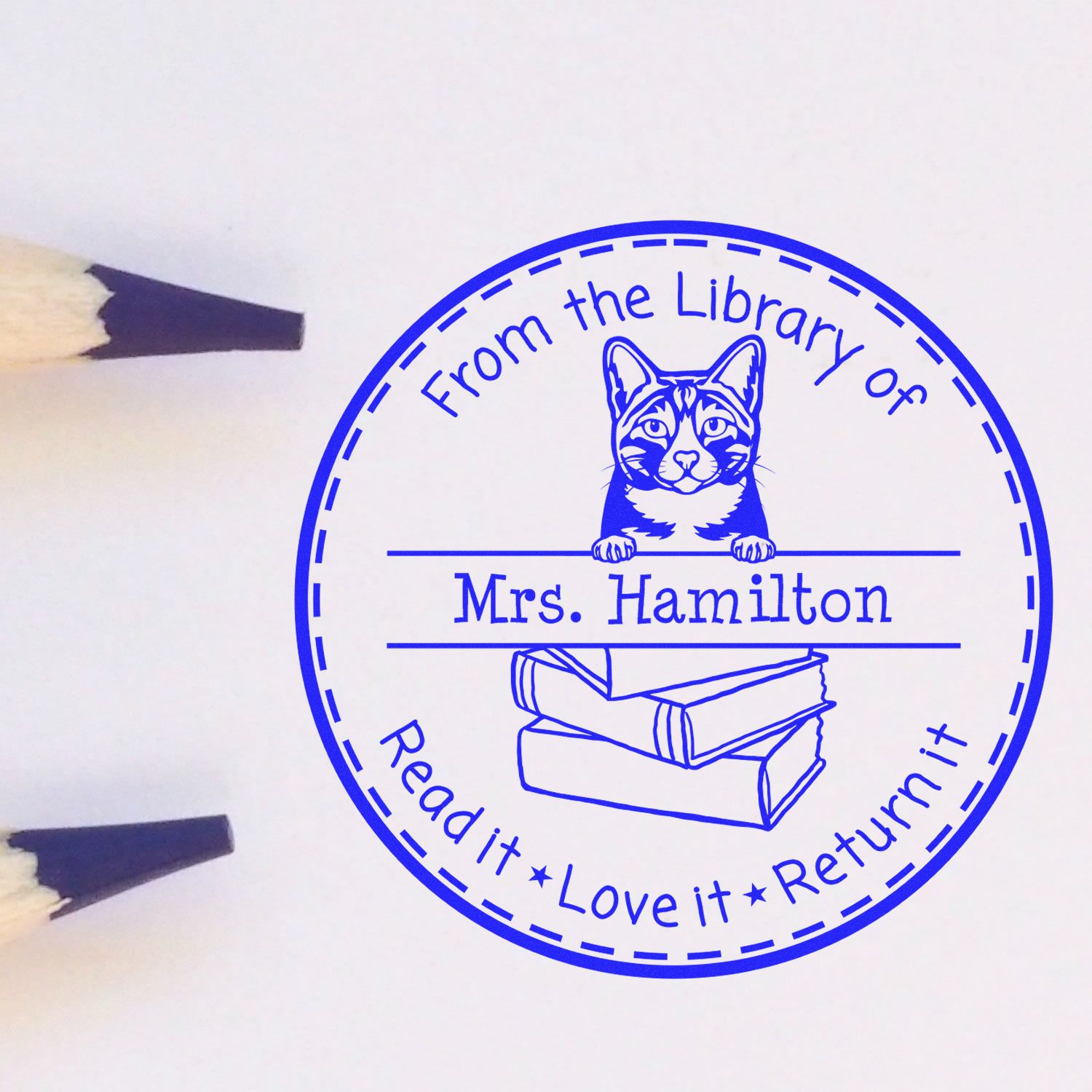 Personalized School Ideas Stamp with Arabian Mau Cat - Engineer Seal Stamps