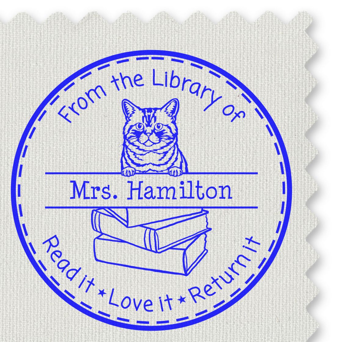 Personalized Ownership For Books Stamper with Brazilian Shorthair Cat - Engineer Seal Stamps