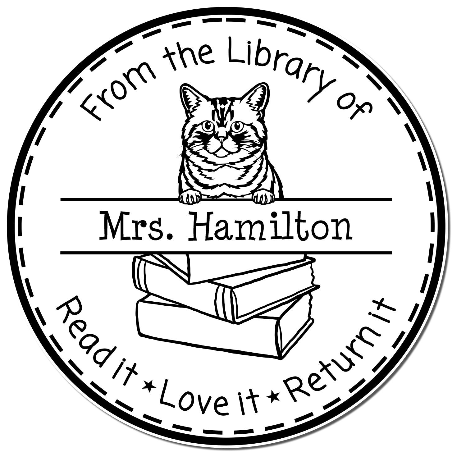 Brazilian Shorthair Cat Personalized Name For Teacher Stamper - Engineer Seal Stamps