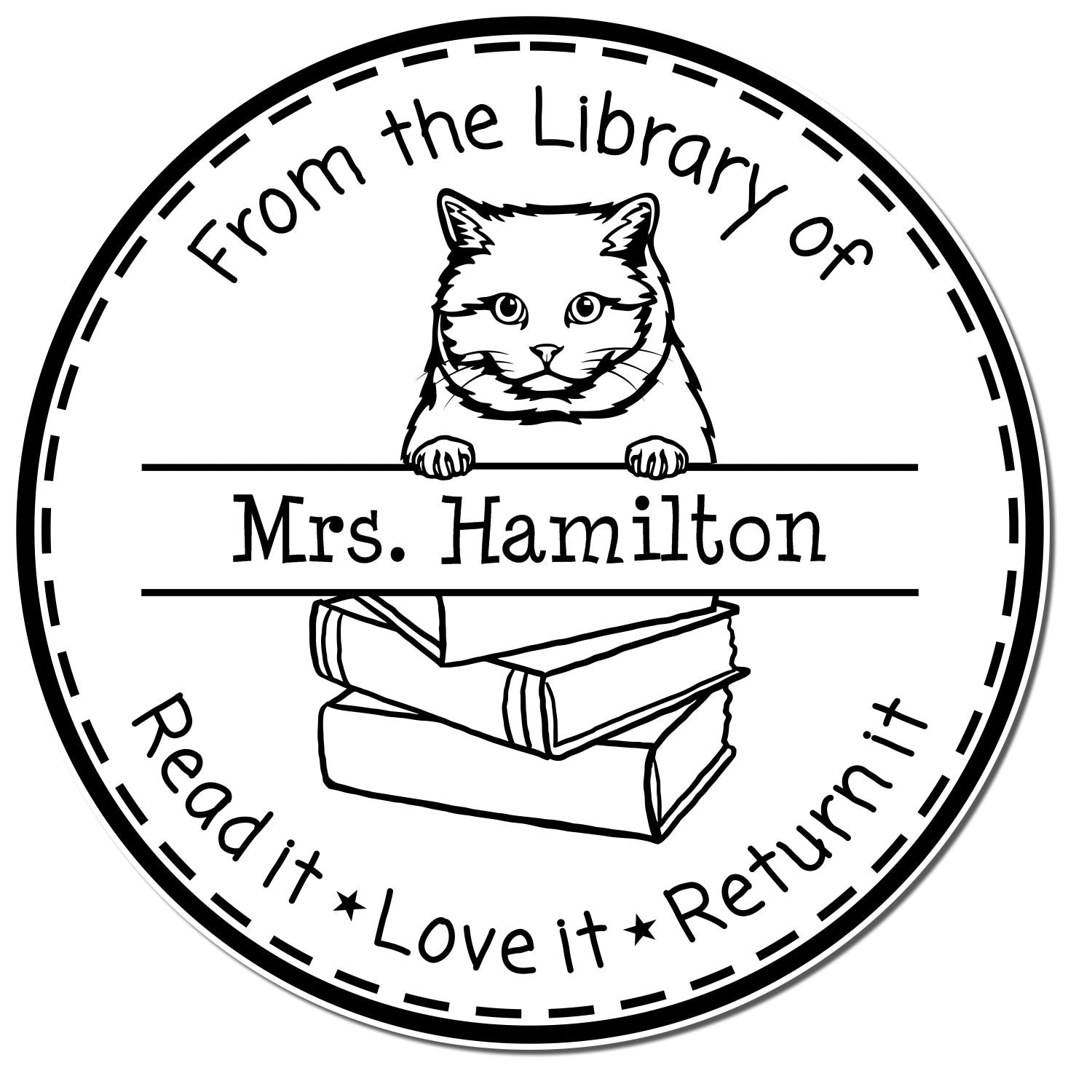 British Shorthair Custom-Made Read It Love It Return It For Book Clubs Stamp - Engineer Seal Stamps