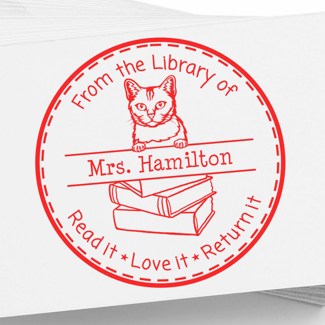 Burmilla Cat Personalized Bookplate Stamper - Engineer Seal Stamps