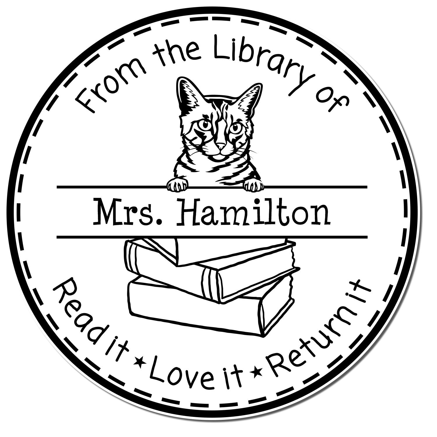 California Spangled Custom-Made Read It Love It Return It Customizable Stamper - Engineer Seal Stamps