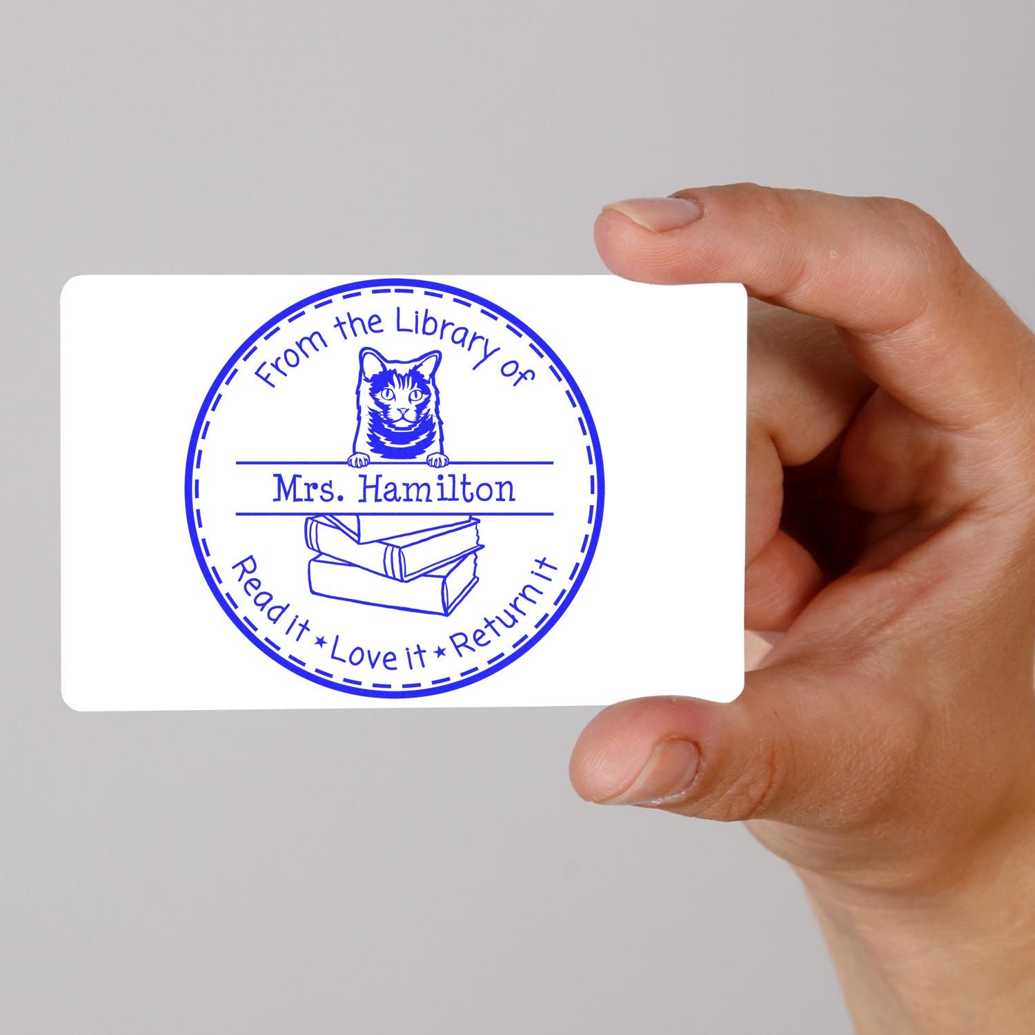 Chartreux Custom-Made Read It Love It Return It Customizable Stamp - Engineer Seal Stamps