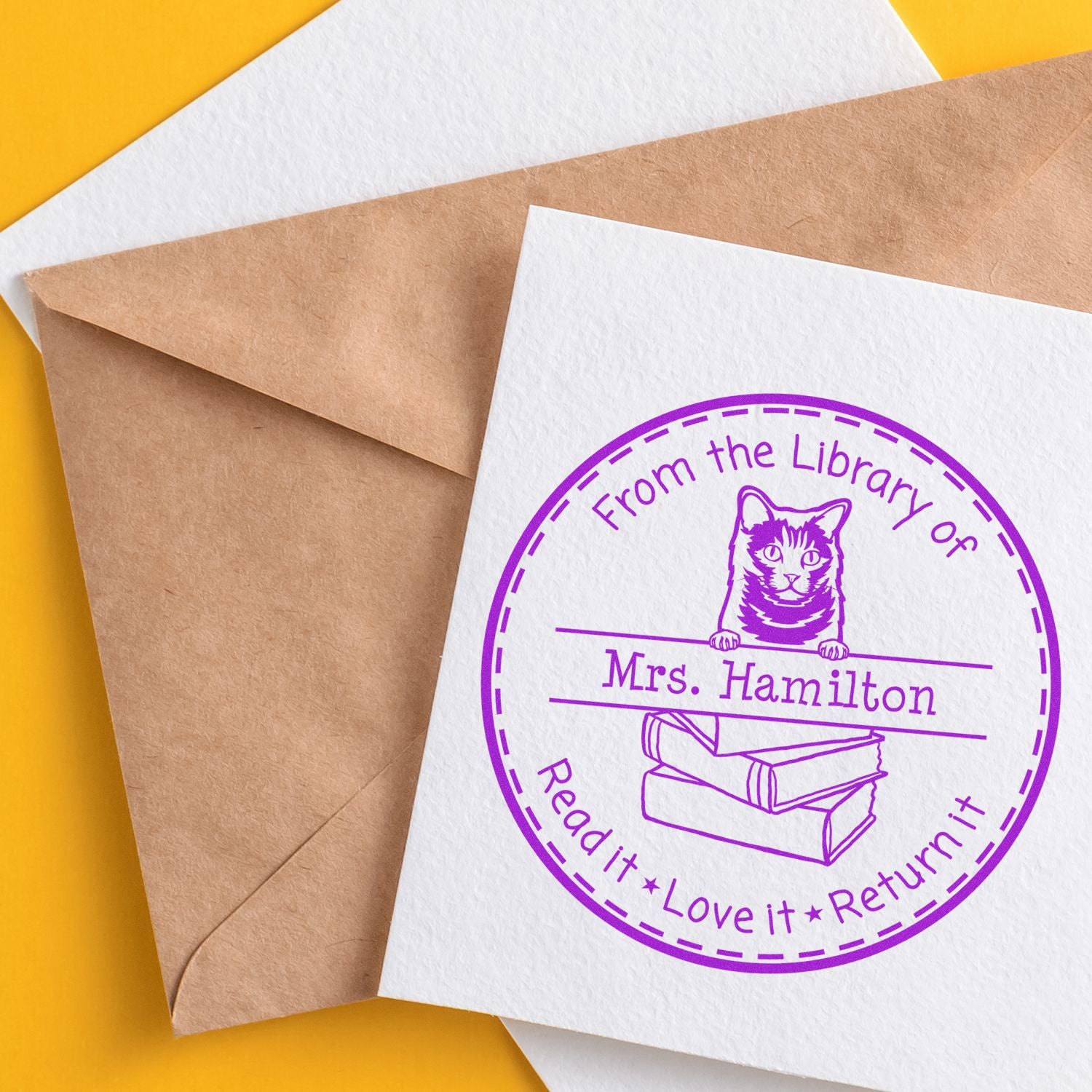 Chartreux Custom-Made Read It Love It Return It Customizable Stamp - Engineer Seal Stamps