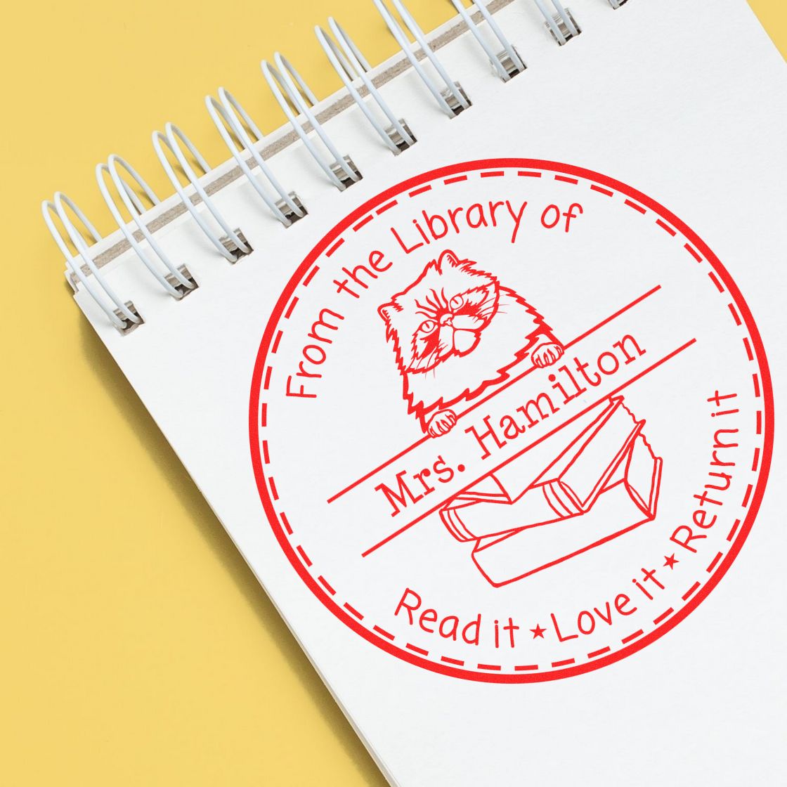 Colorpoint Persian Cat Personalized Desk Stamp - Engineer Seal Stamps